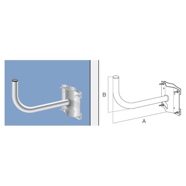 Acquista Supporto SAT da palo sporgente 460 mm con piastra 200x150x - Tiesse  Elettronica